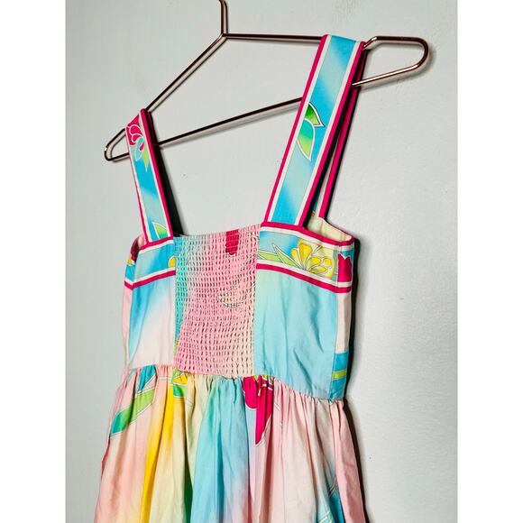 HUNTER BELL Multicolored Floral Rita Gradient Empire Waist Flowy Midi Dress XS - Picture 9 of 13